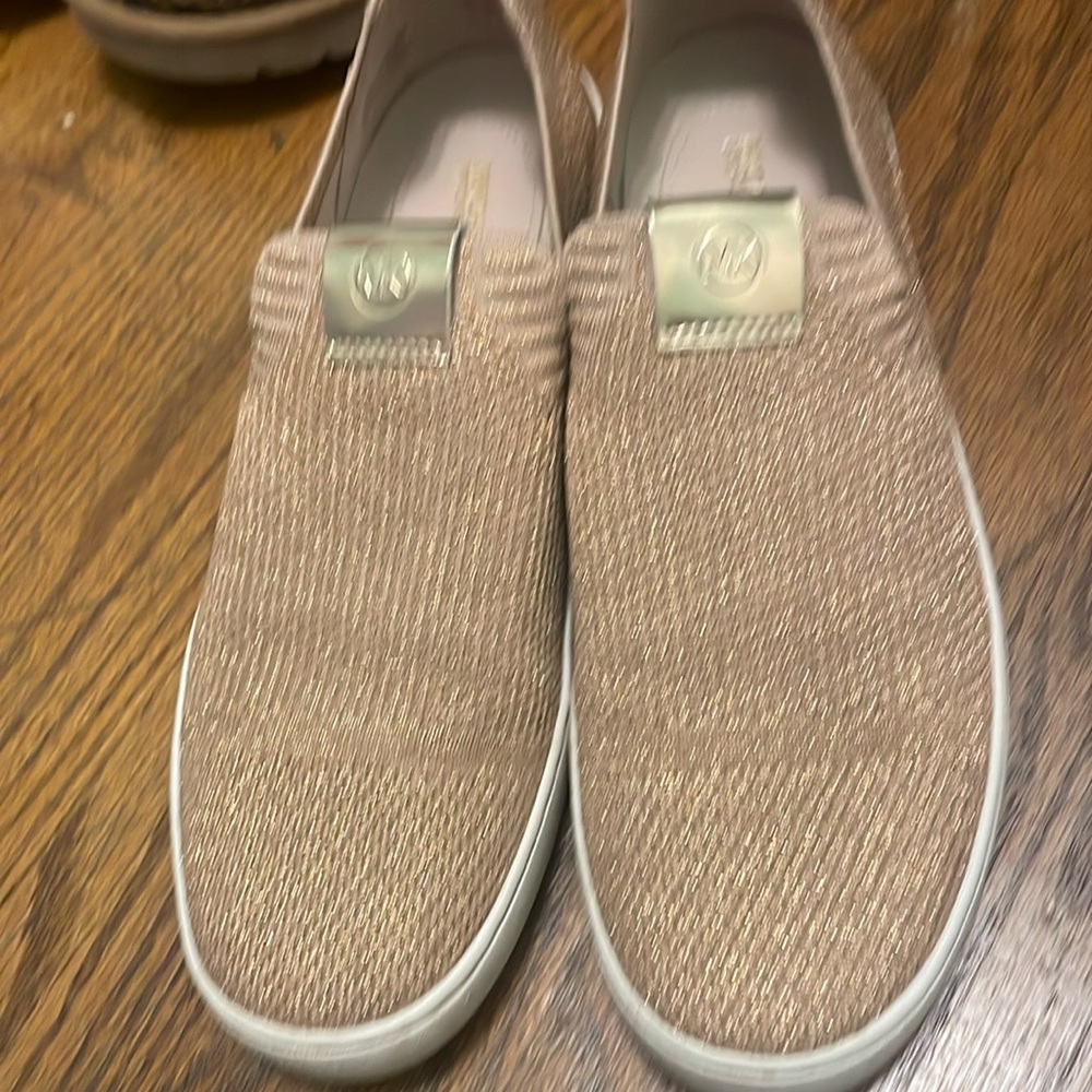 Euc Michael Kors Gold Mesh Like Slip On Sneakers Size 8